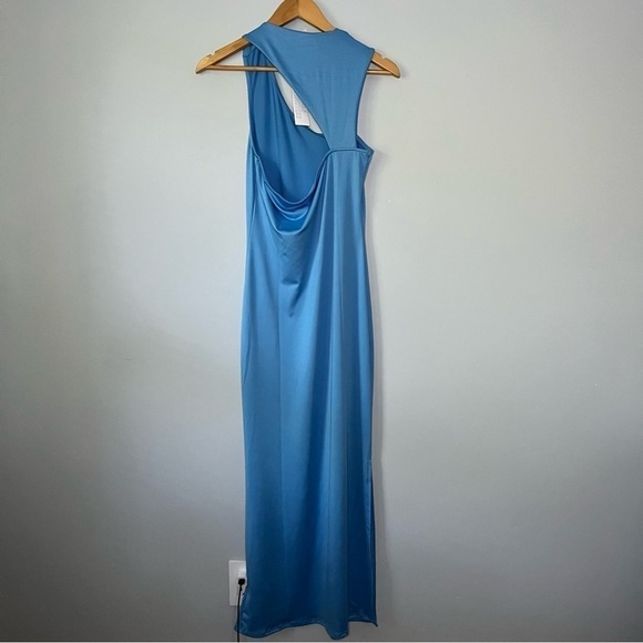 Urban Outfitters Silence + Noise Yasemine Asymmetrical Blue Maxi Dress Sz M NWT - Picture 13 of 16